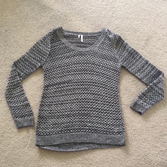 Grey fishnet-like knit sweater. - Picture 1 of 1